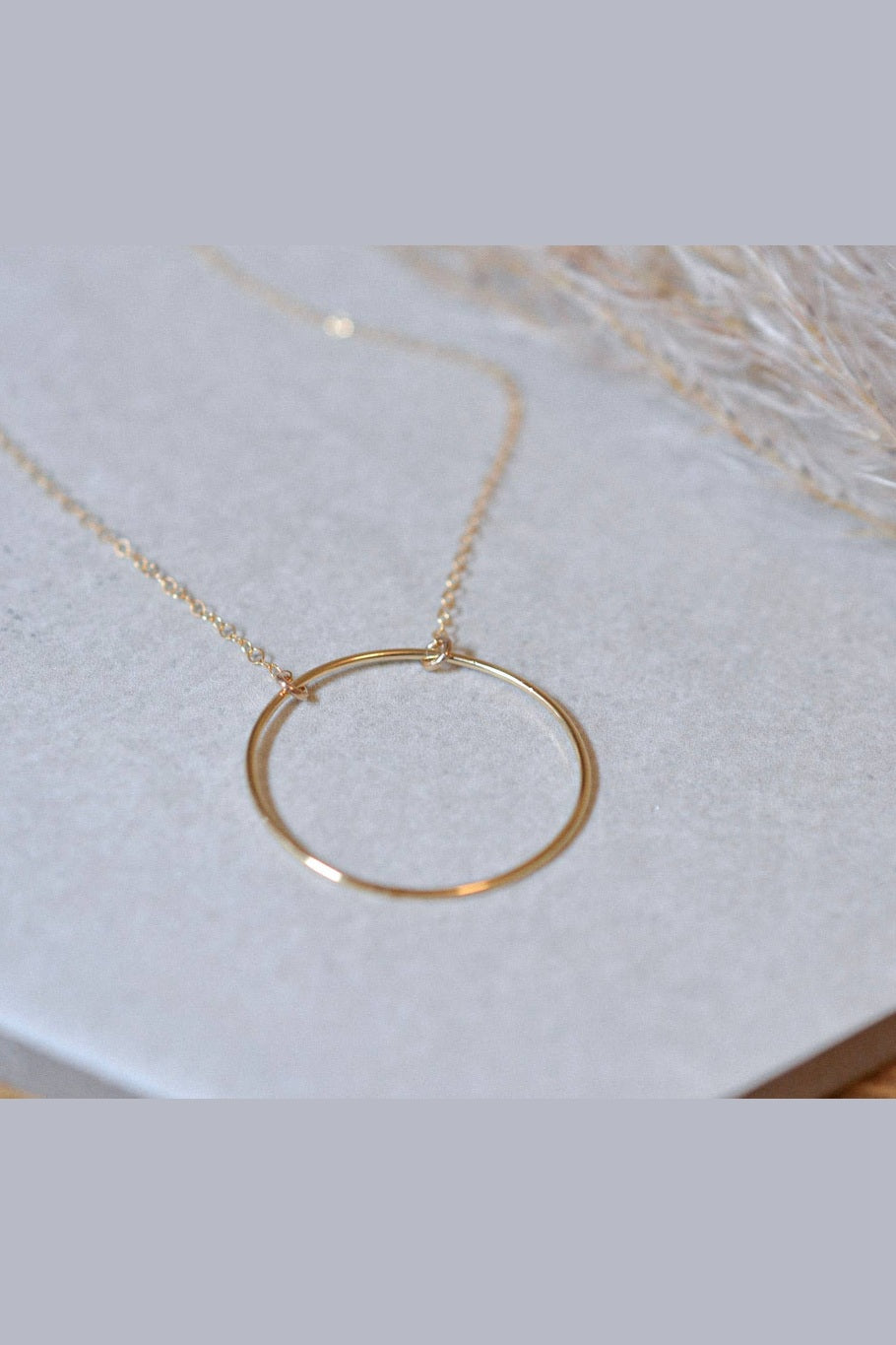 Statement Circle Necklace, Circle of Karma Pendant, Sterling: Sterling Silver