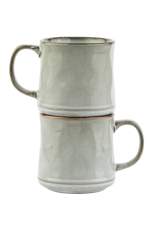 Circled Stoneware Kook Java Coffee Mugs