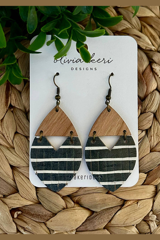 Josie - Black Stripes Earrings