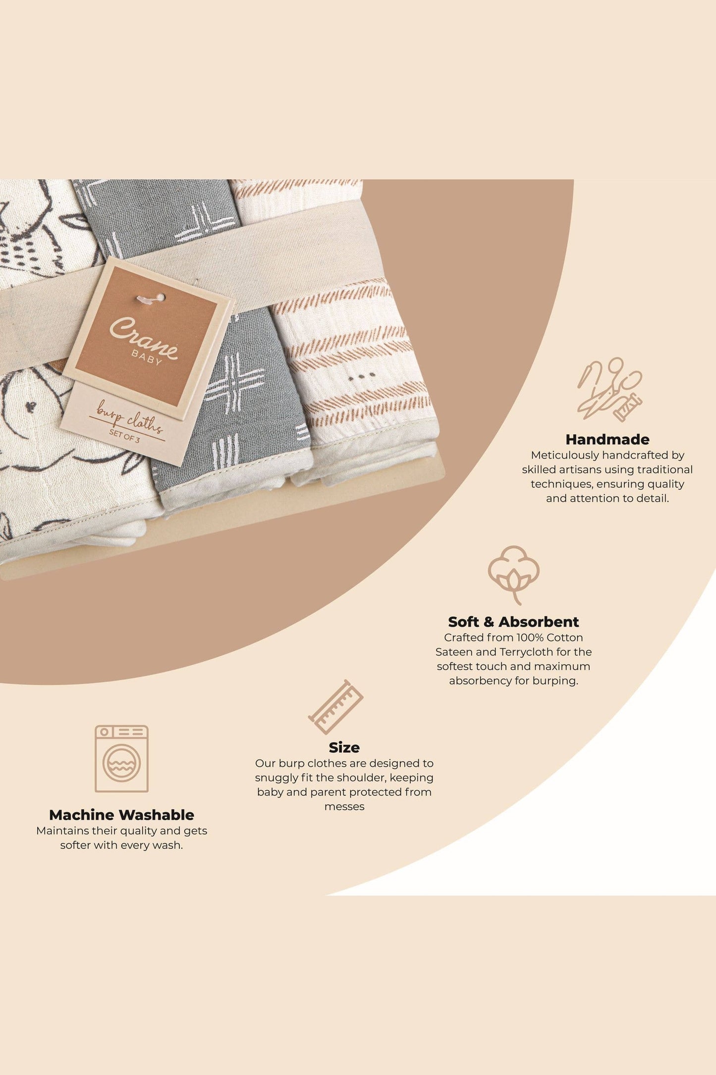 Ezra 3-Pc. Burp Cloths