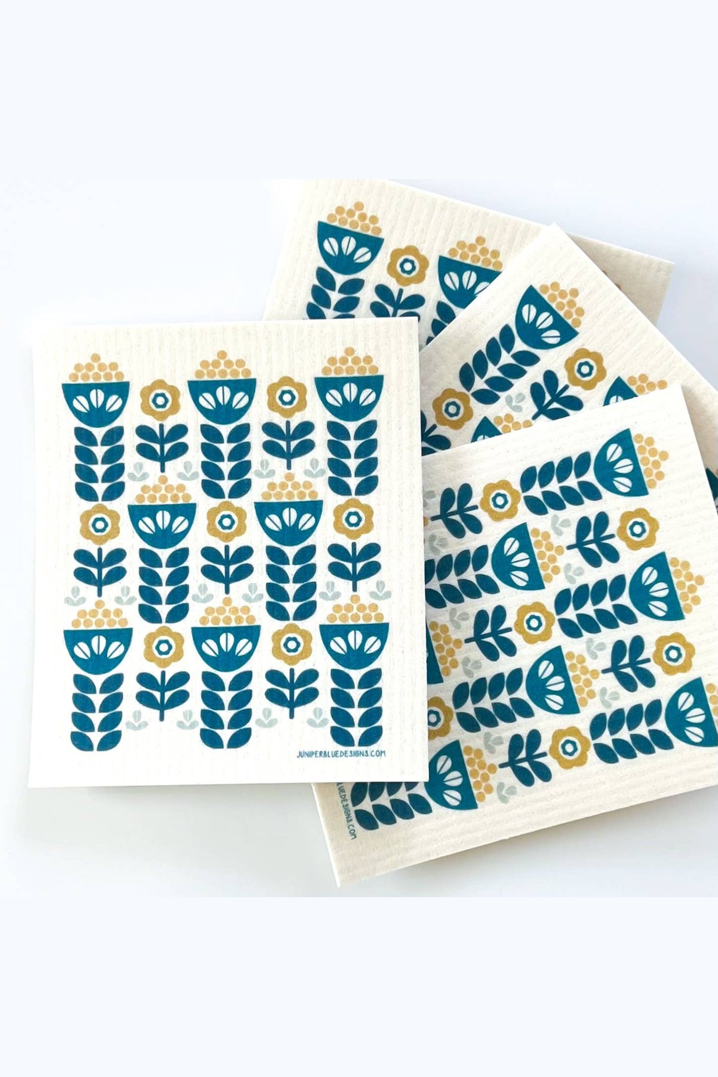 Sweet Pea Blue Swedish Dishcloth
