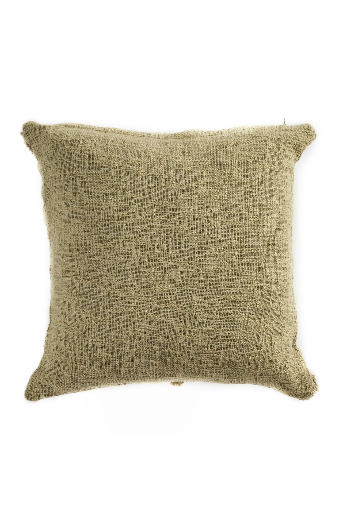 Roston Solid Decorative Diamond Tufted Cotton Throw Pillow: Natural Ivory / 20" x 20" / Poly Filled